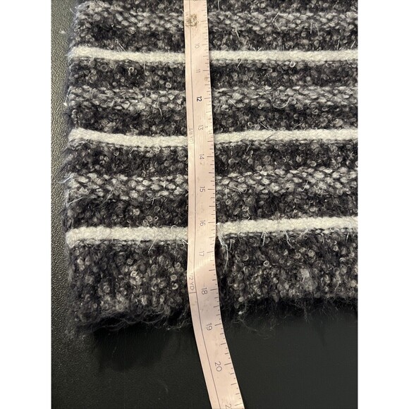 Zara Skirt Womens Small Grey Faux Fur Wool Blend Pencil Mini Tweed Metallic - Picture 8 of 8